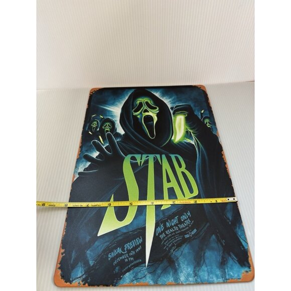 Scream Ghostface Tin Sign 12x8" Stab Horror Movie Wall Decor Halloween NEW - Picture 6 of 6